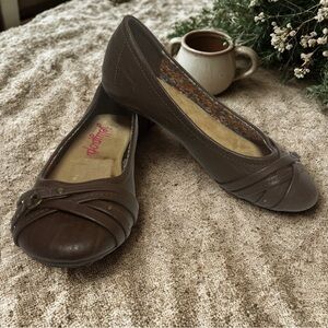 Jellypop Believe Coffee Ballet Flats 6.5W Coastal Preppy Cottagecore